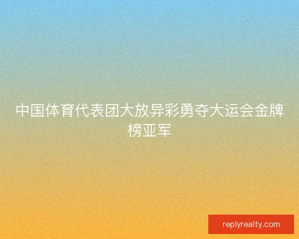 中国体育代表团大放异彩勇夺大运会金牌榜亚军